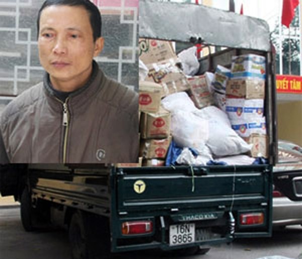 Đối tượng Nguyễn Văn Máng bị bắt giữ cùng 4,2 tấn mì chính giả.