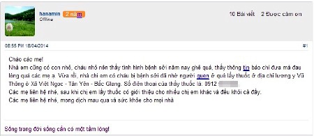 Một quảng cáo về thuốc đông y trị đăng trên diễn đàn.