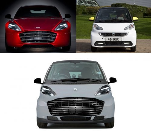 Đây là sự lai tạp mang tên Aston Smartin khi hòa trộn giữa Aston Martin Rapide và Smart ForTwo.