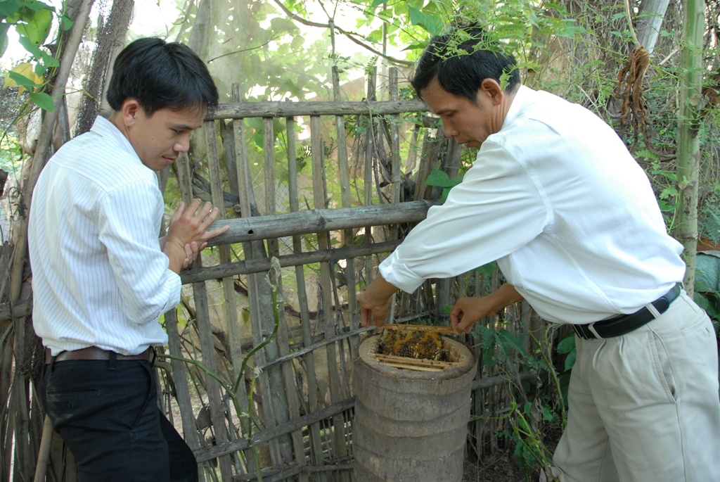 Anh là người biết bắt ong từ thuở nhỏ, khi nuôi ong ít bị ong đánh. Anh chia sẻ; “ Để ong không đánh người, đòi hỏi phải biết cách lấy mật ra khỏi tổ phải nhẹ nhàng và kết hợp ung khói để ong không cắn chích”.
