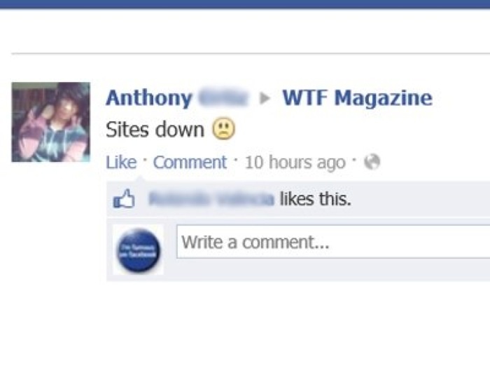 Website của Fyk bị tấn công bởi một người lạ có tên Anthony.