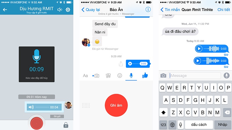 Công nghệ xử lý giọng nói tiếp tục thay đổi phương thức giao tiếp. Các OTT như Zalo, Facebook, imessage đã sớm bổ sung tính năng ghi âm và gửi tin nhắn thoại.