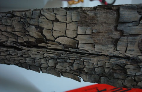 Lớp vỏ gỗ của chiếc mỏ neo đã 