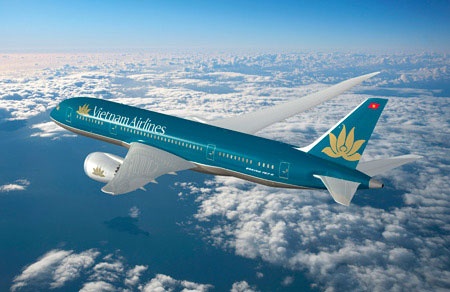 Máy bay của hãng hàng không Vietnam Airlines.