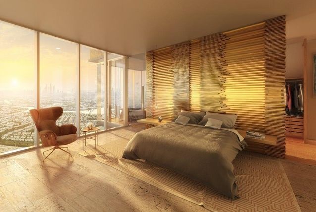 117 căn hộ khách sạn một phòng ngủ sẽ hoàn thành với một khu vườn trên cao ngoài trời và bể tắm nước nóng có tạo sóng trong khi 117 căn hộ hai phòng ngủ gồm một bể bơi 18 bộ vuông Anh và cửa sổ tầng với dòng nước phân tầng. 