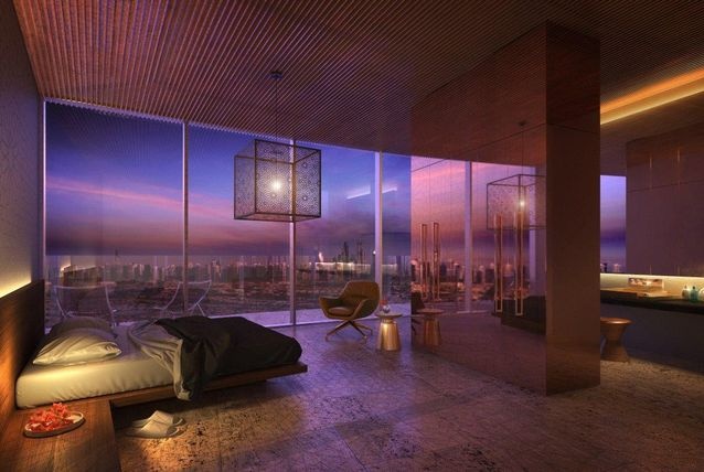 Các phòng trong SKAI có kiến trúc thoáng khí cho phép ánh sáng mặt trời chiếu sáng xuyên qua cả trung tâm của tòa tháp và một thiết kế vi khí hậu thẳng đứng với hơn một nửa triệu bộ vuông Anh hệ thực vật, giúp duy trì nhiệt độ tự nhiên.