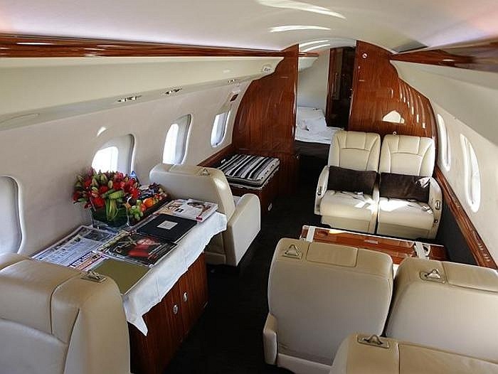 Nột thất sang trọng của chiếc máy bay Bombardier. 