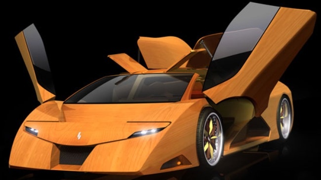  Chiếc xe làm phần lớn từ gỗ này do Joe Harmon cùng một nhóm sinh viên Mỹ thiết kế và chế tạo. Đây là mẫu xe “có một không hai” trên thế giới.