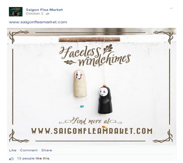 Saigon FleaMarket thu hút người dùng bởi các hình ảnh quảng cáo mang tính đơn giản nhưng ấn tượng.