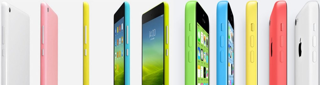  Xiaomi Mipad và iPhone 5C.