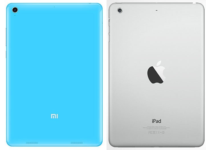 Xiaomi Mi Pad và iPad Mini Retina. 