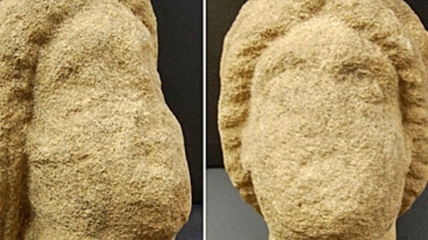 Đội khảo cổ còn phát hiện hai đầu tượng, một nam, một nữ.