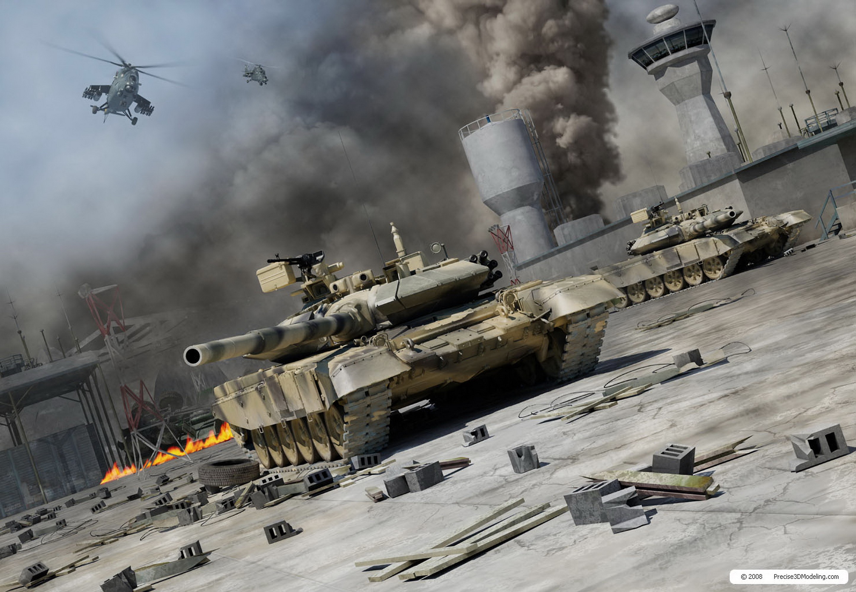 T-90 được gắn hệ thống phòng thủ chủ động quang điện gây nhiễu Shtora-1 để chống lại các tên lửa dẫn đường bằng laser, hồng ngoại cũng như gây rối các hệ thống hiển thị mục tiêu. Hệ thống chống mìn bằng xung điện EMT-7 cũng được thử nghiệm trên T-90 nhưng nó chưa được gắn đại trà vào các T-90 đang hoạt động.  