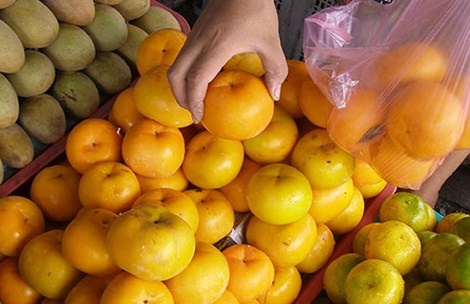 Hồng giòn được bày bán nhiều ở TP.HCM với giá 30.000 đồng/kg.