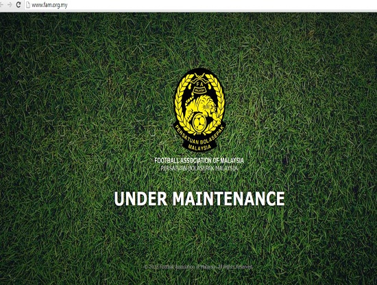 Hiện tại, website của Liên đoàn bóng đá Malaysia vẫn tạm ngừng hoạt động với thông báo