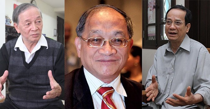 Từ trái qua: Ông Vũ Vinh Phú, TS. Lê Đăng Doanh, TS. Ngô Trí Long.