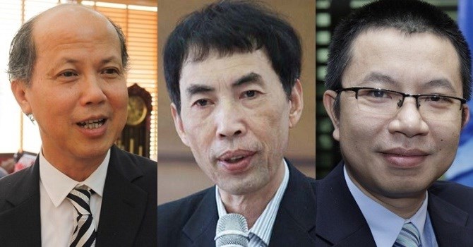 Từ trái qua: Thứ trưởng Bộ Xây dựng Nguyễn Trần Nam; TS. Võ Trí Thành; Ông Trần Như Trung.