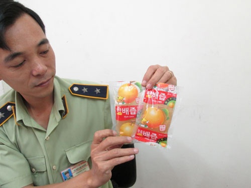 Nước ép trái lê Hàn Quốc không rõ chất lượng.