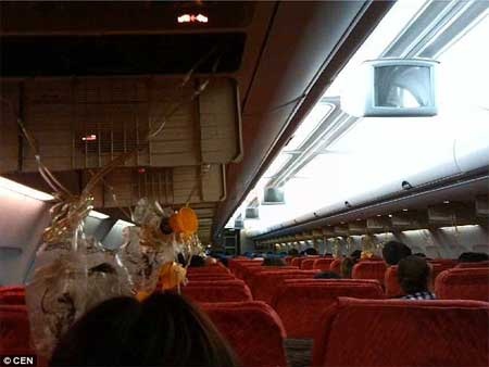 May bay Thai hong dong co giua troi, khach trao mau tai hinh anh