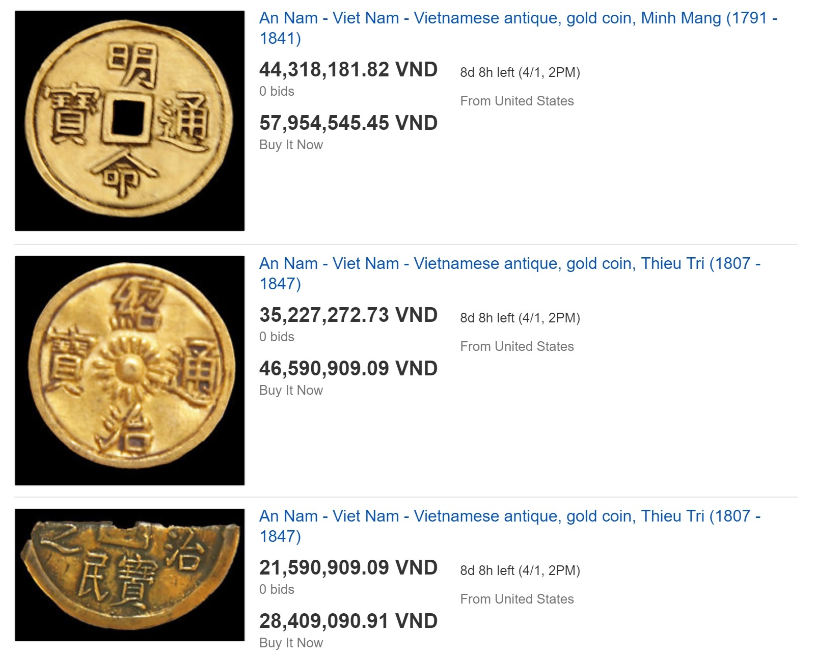 eBay rao ban dong xu vang thoi vua Tu Duc gia 199 trieu dong anh 3