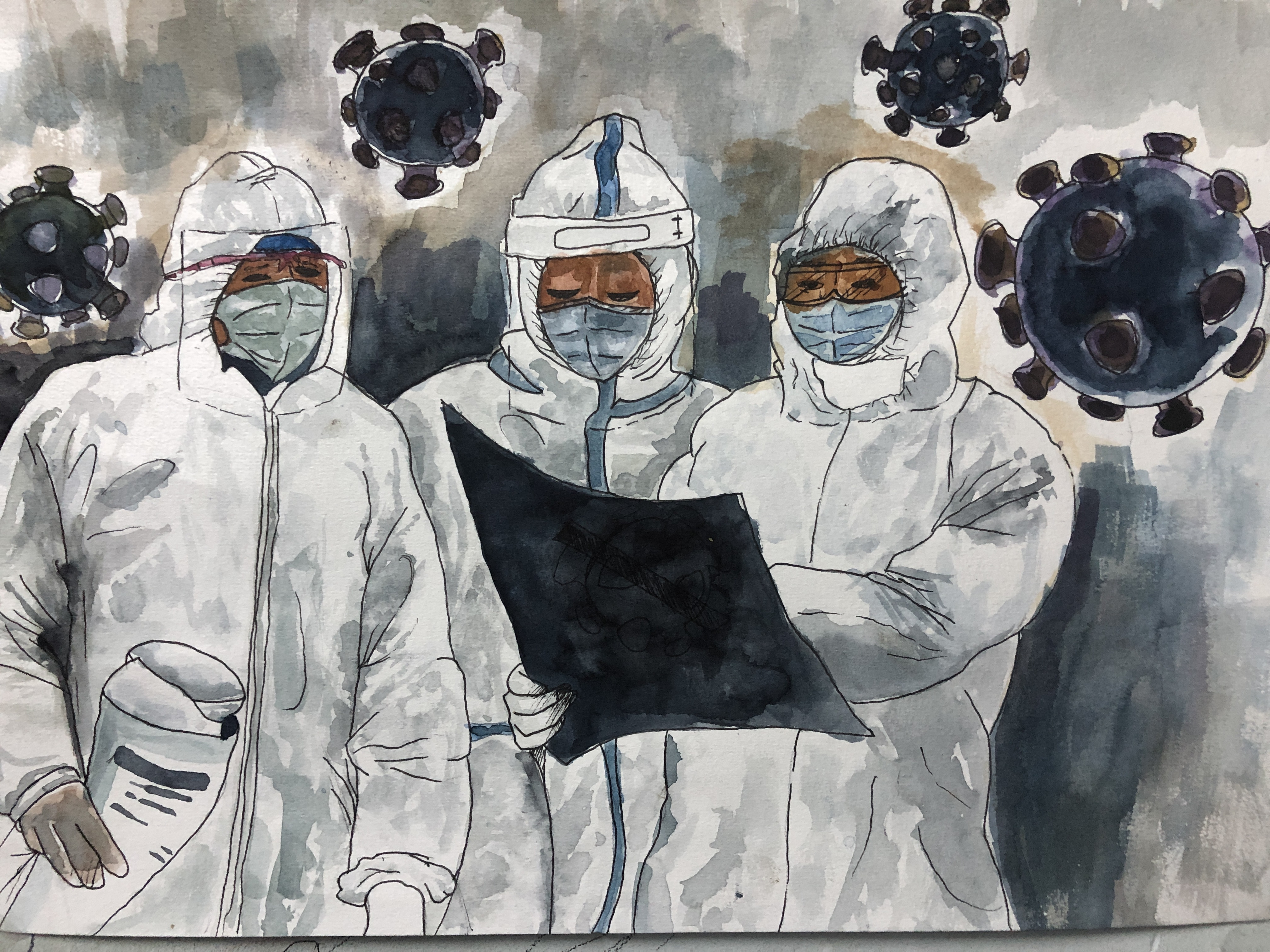 Nhung buc tranh cua tre em ve long tot giua dai dich hinh anh