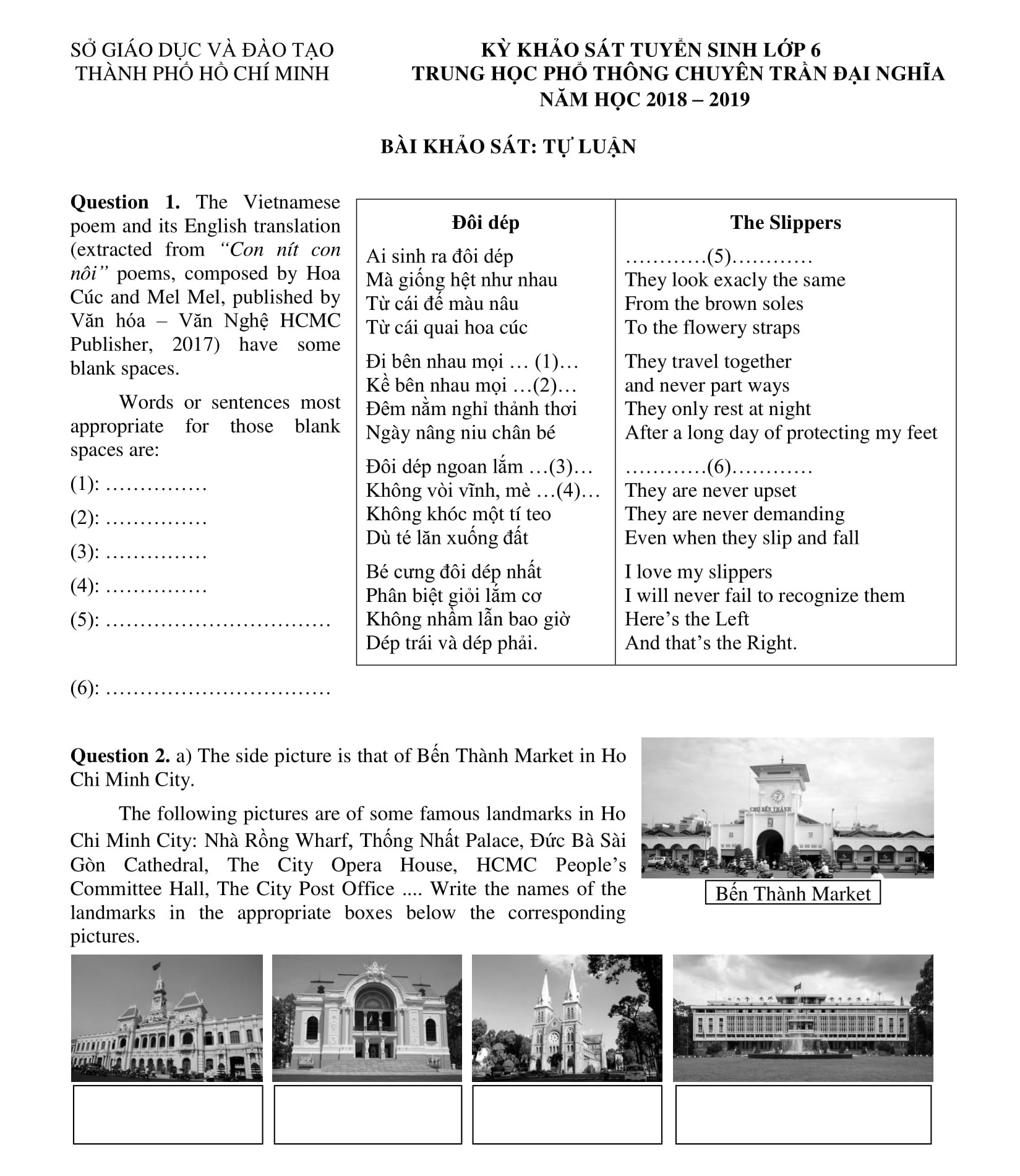 khao sat nang luc lop 6 Tran Dai Nghia anh 1