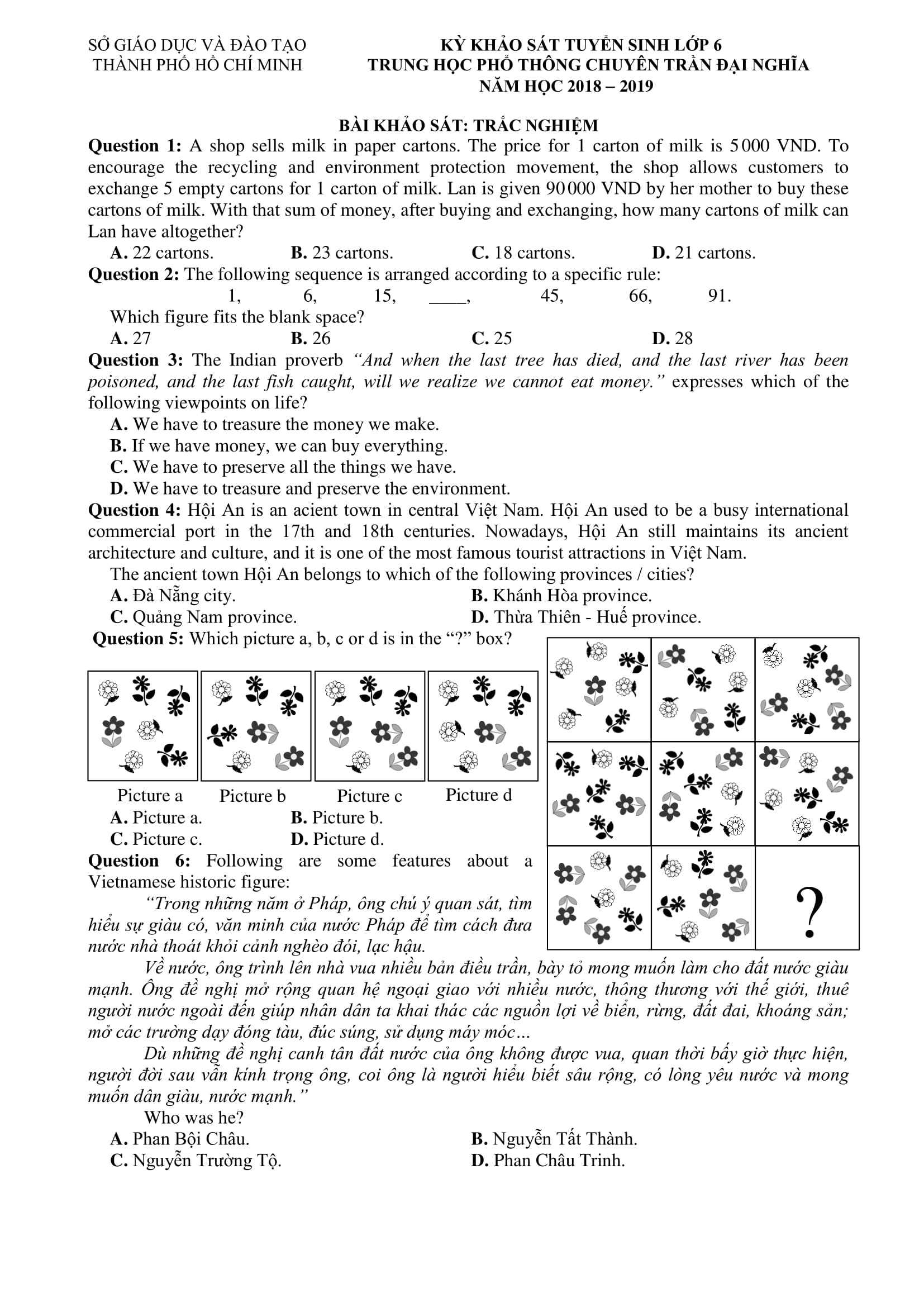 khao sat nang luc lop 6 Tran Dai Nghia anh 6
