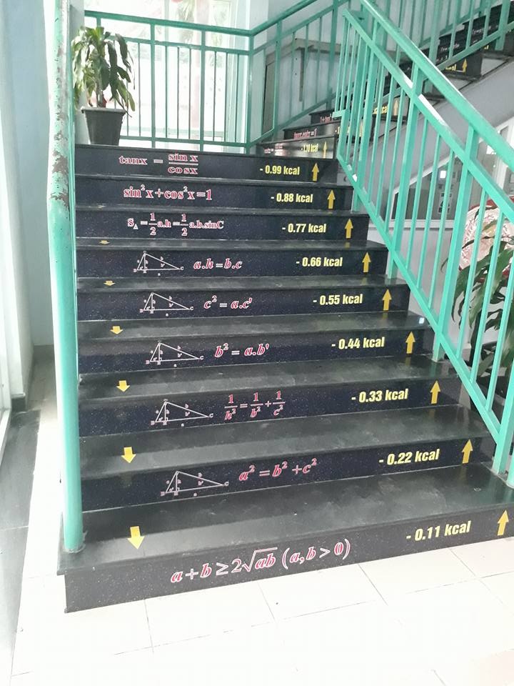 trường dán công thức toán học lên cầu thang ảnh 2 truong dan cong thuc toan hoc len cau thang anh 2