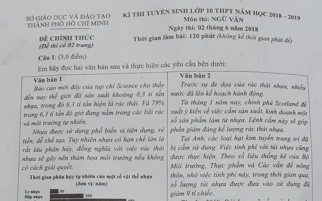 De thi Ngu van vao lop 10 o Sai Gon hinh anh