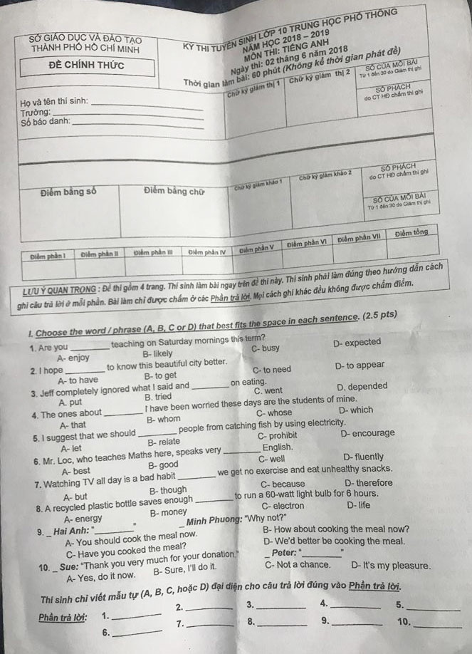 de thi tieng Anh vao lop 10 anh 1
