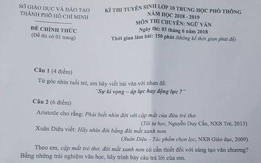 De thi chuyen Ngu van vao lop 10 o Sai Gon hinh anh