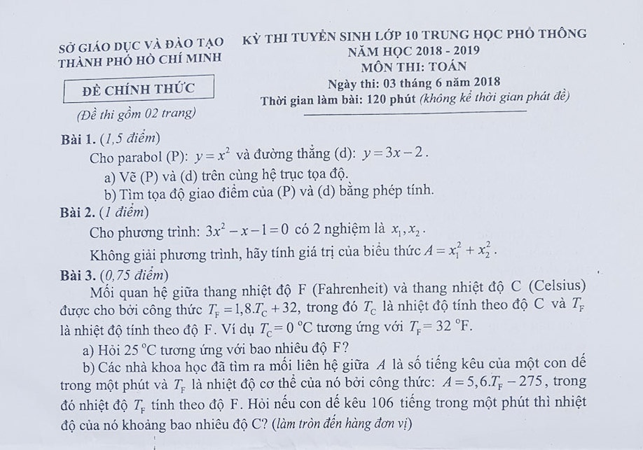 De thi mon Toan tuyen sinh vao lop 10 o Sai Gon hinh anh