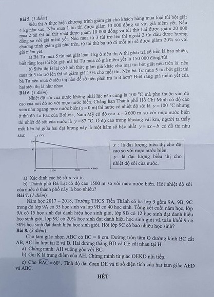 đề thi môn Toán tuyển sinh vào lớp 10 ảnh 2 de thi mon Toan tuyen sinh vao lop 10 anh 2