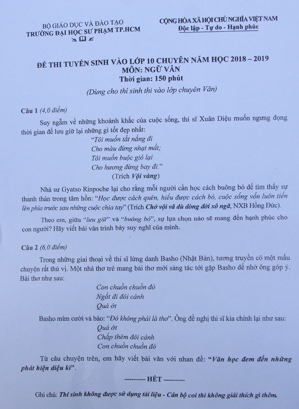 de thi chuyen lop 10 anh 1