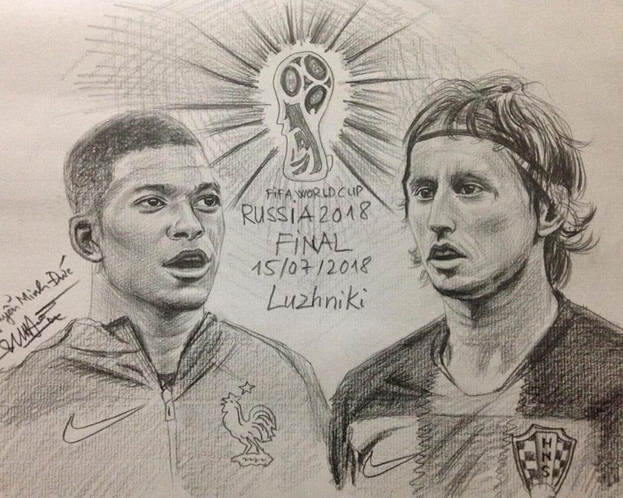 Ngam dan cau thu World Cup qua loat tranh ve tay cua 9X Ha Noi hinh anh