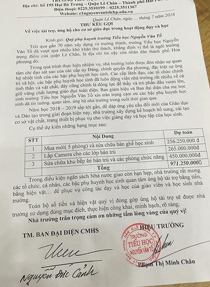 Phụ huynh tài trợ đầu năm ảnh 1 Phu huynh tai tro dau nam anh 1