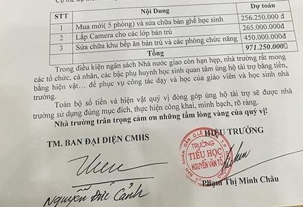 Truong hoc o Hai Phong keu goi phu huynh tai tro gan mot ty dong hinh anh