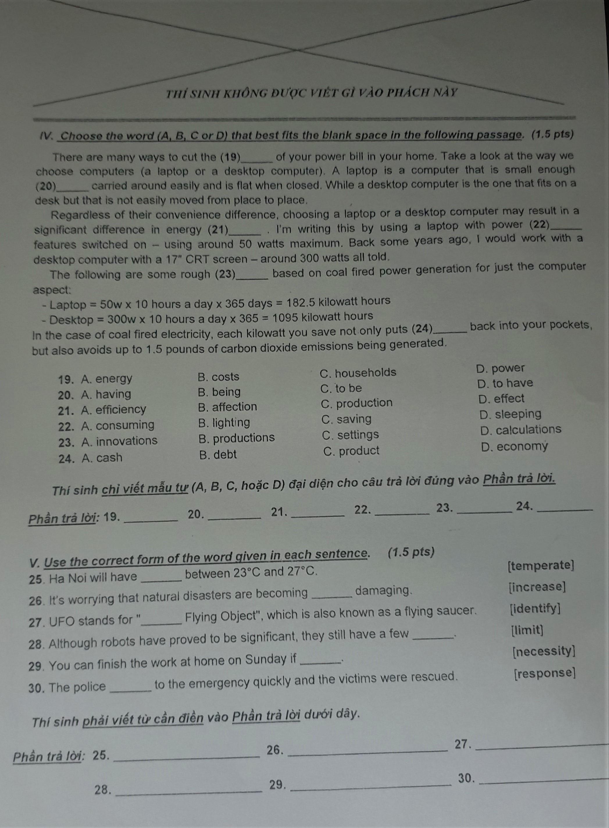 đề thi lớp 10 môn tiếng Anh ảnh 3 de thi lop 10 mon tieng Anh anh 3