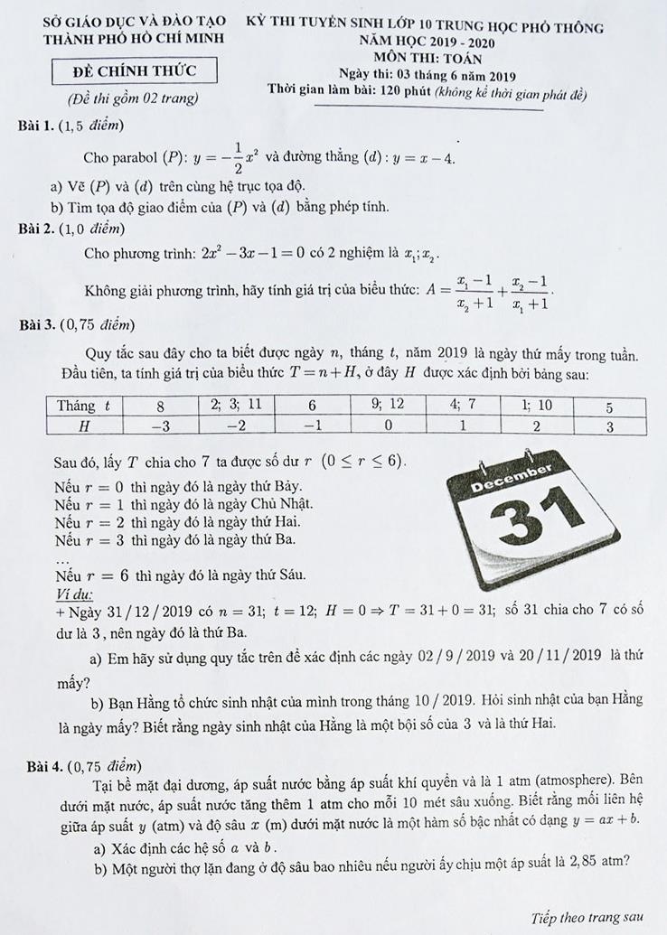 de thi mon Toan lop 10 Sai Gon anh 1
