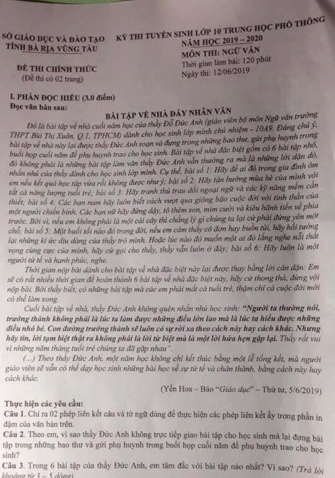 đề thi ngữ văn 10 ảnh 1 de thi ngu van 10 anh 1