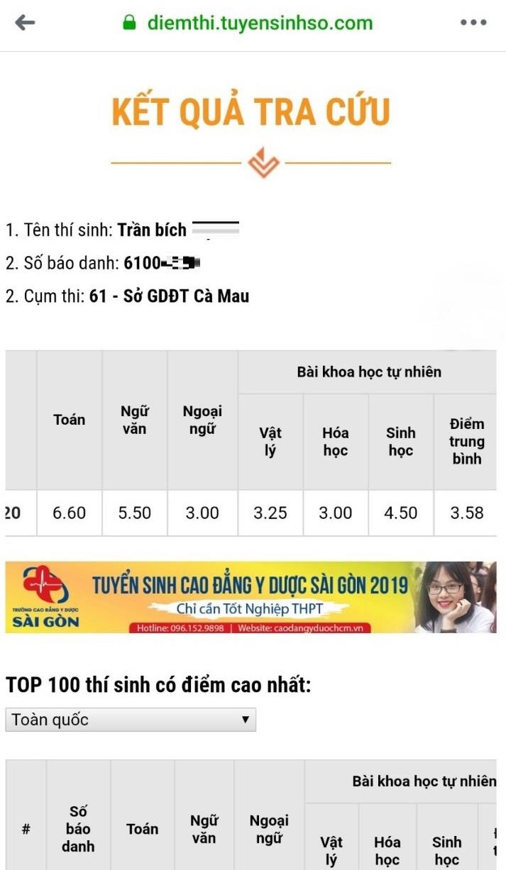 tra cứu điểm thi THPT quốc gia 2019 ảnh 1 tra cuu diem thi THPT quoc gia 2019 anh 1