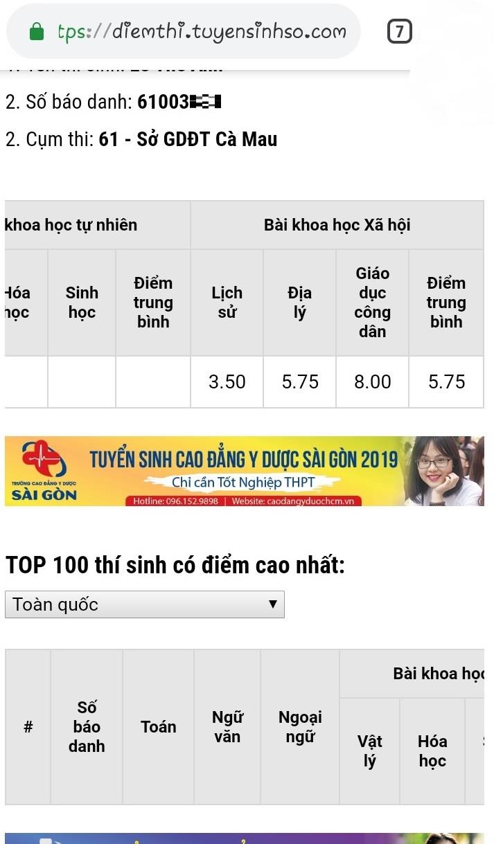 tra cuu diem thi THPT quoc gia 2019 anh 1