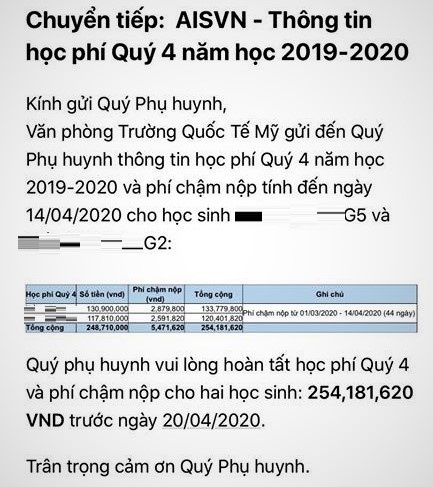 hoc phi truong quoc te My anh 1