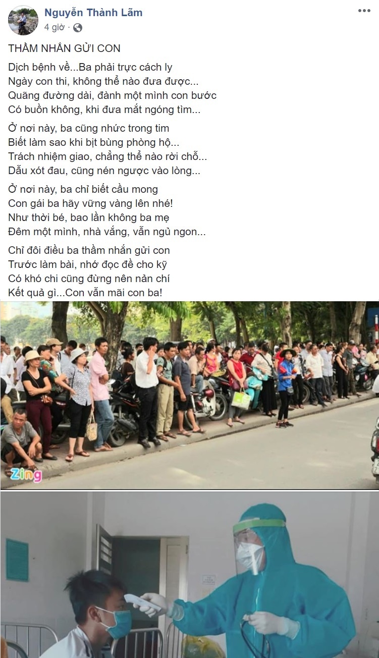 bac si truc Covid nhan gui con di thi anh 1