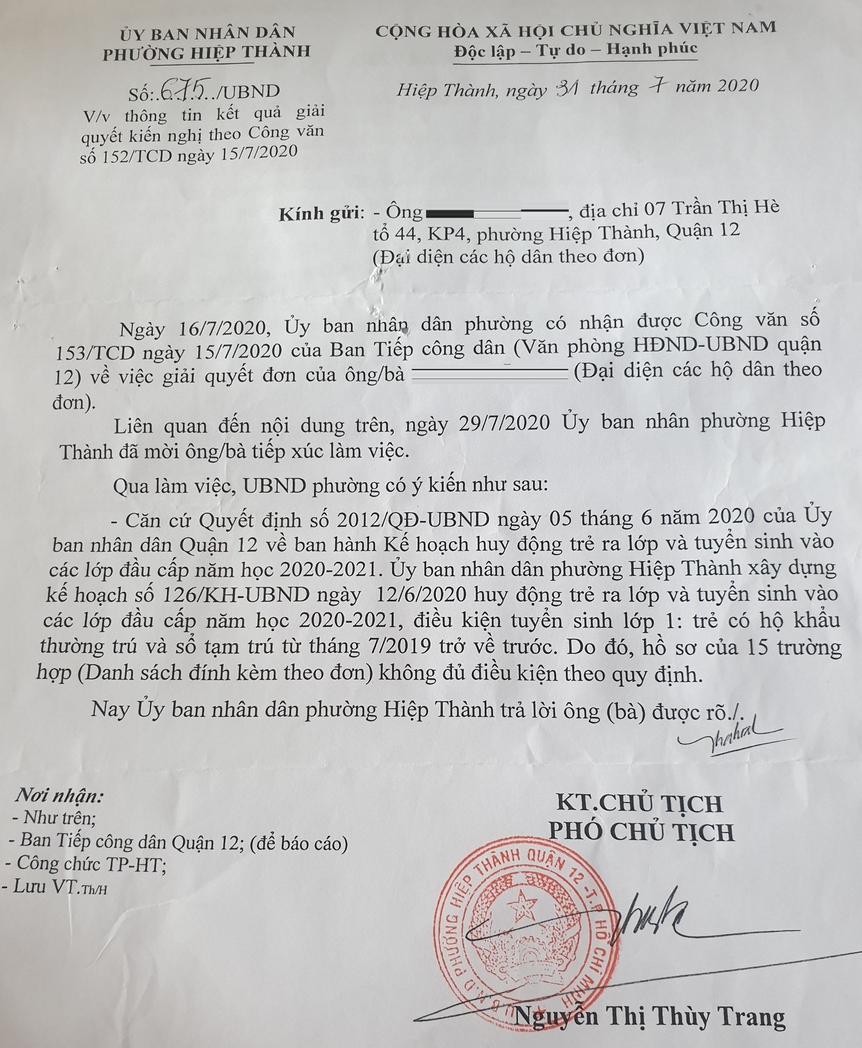 hoc sinh lop 1 TP.HCM khong duoc di hoc anh 2