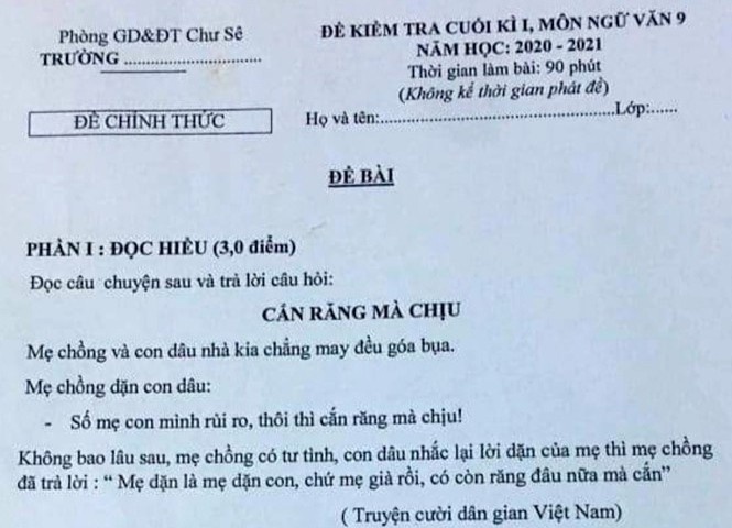 So GD&DT Gia Lai noi ve de thi Ngu van co noi dung nhay cam hinh anh