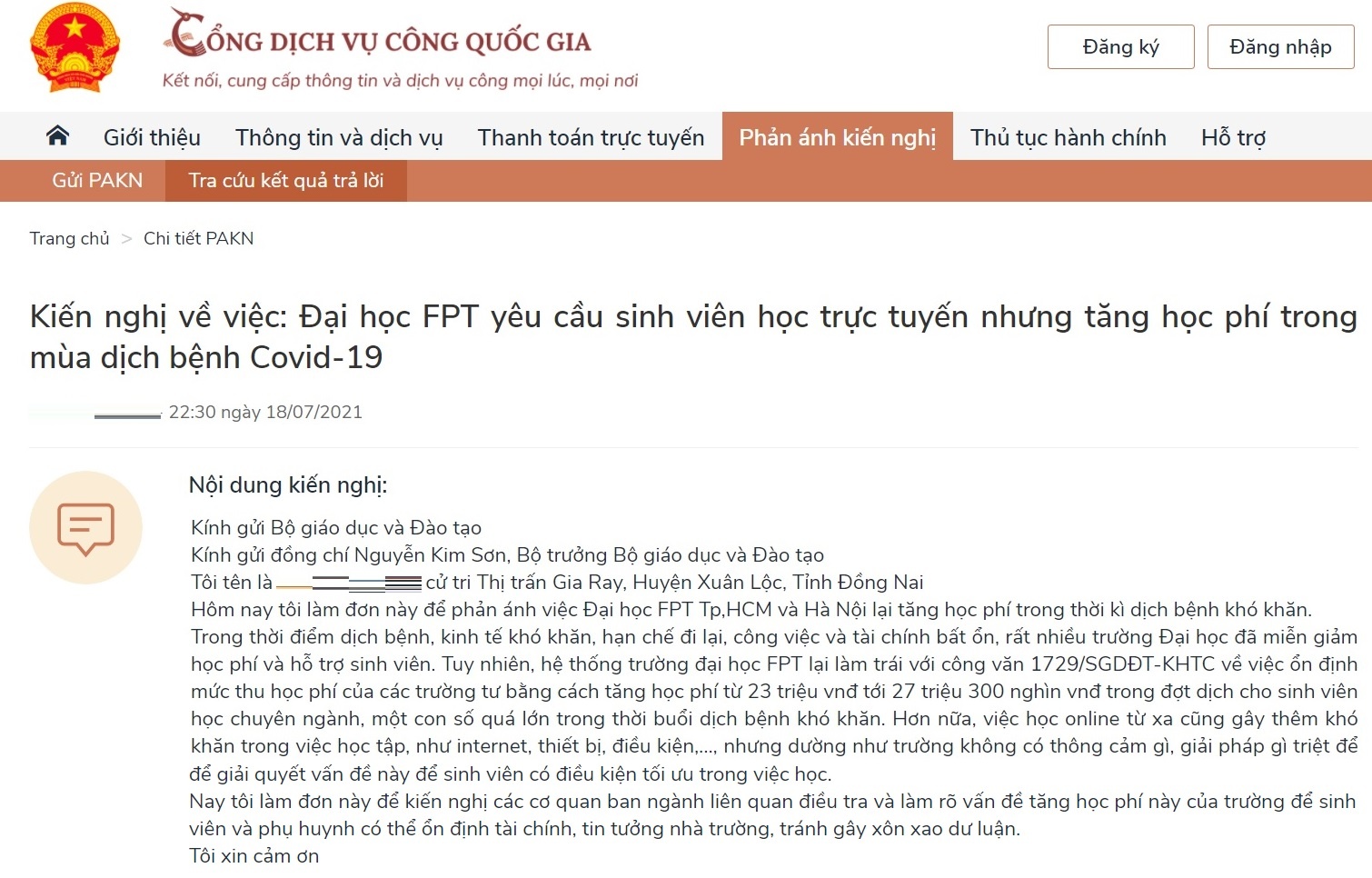 DH FPT TP.HCM tang hoc phi anh 1