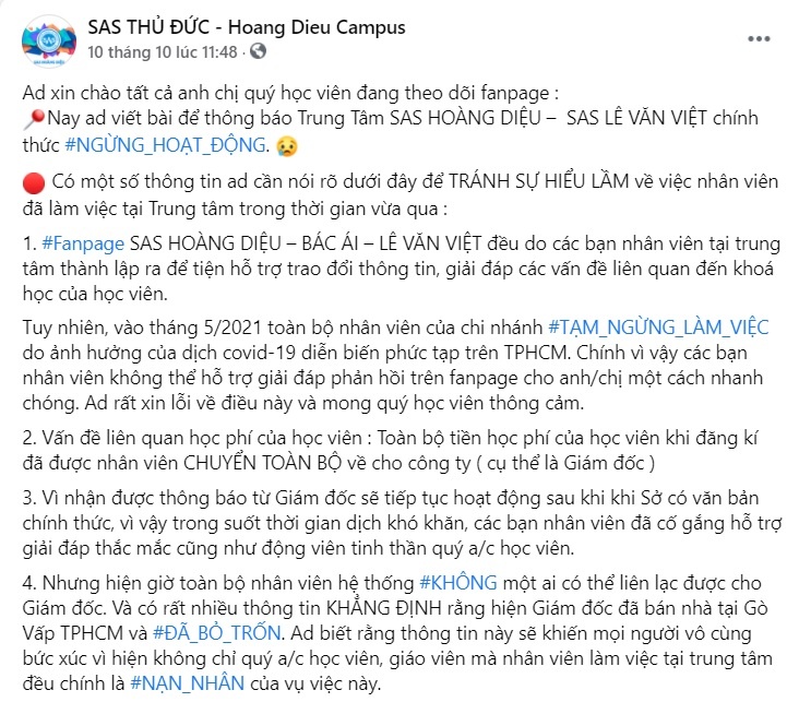trung tam anh ngu SAS no hoc phi anh 1