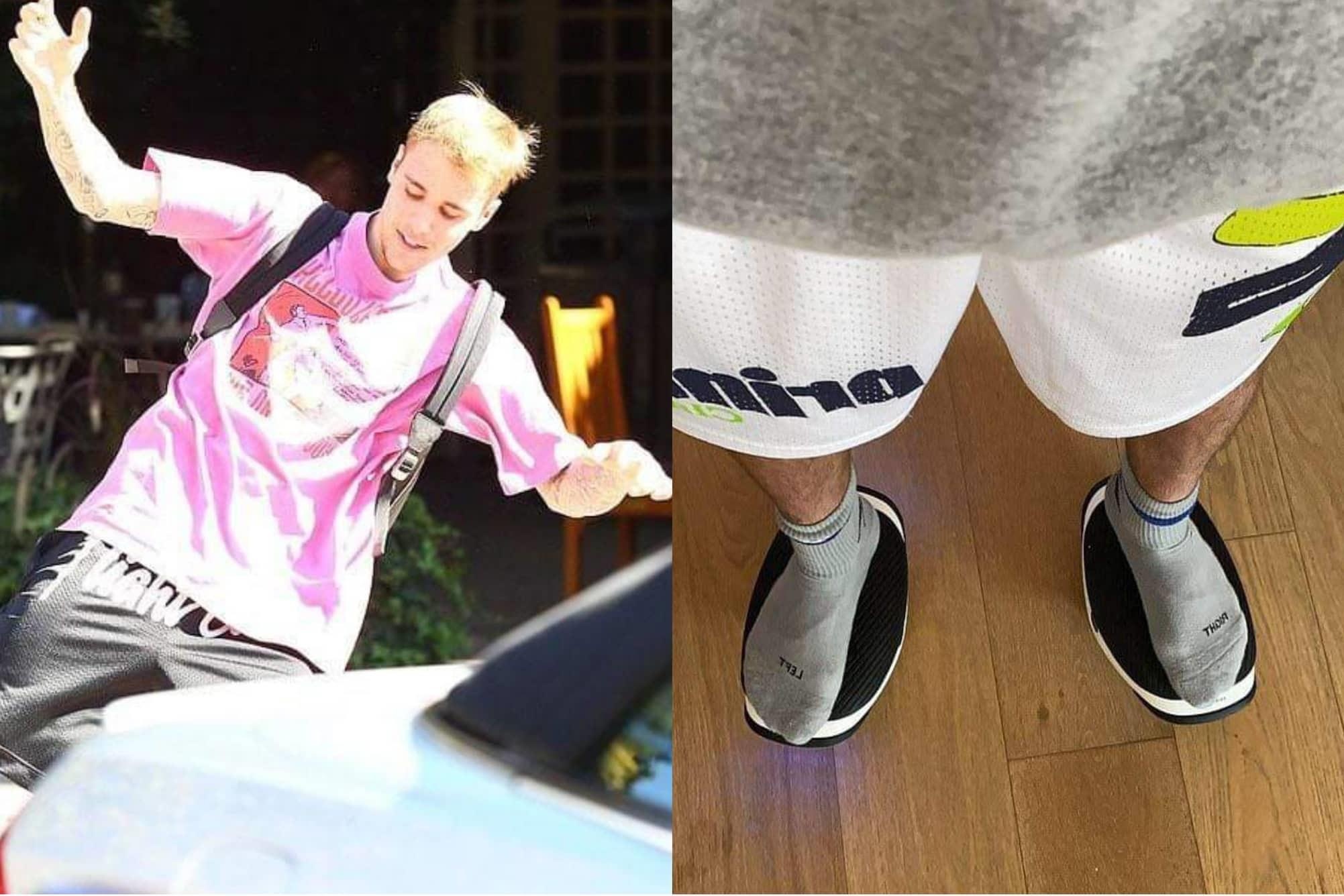 Justin Bieber suyt nga khi di doi giay dac biet xuong pho hinh anh