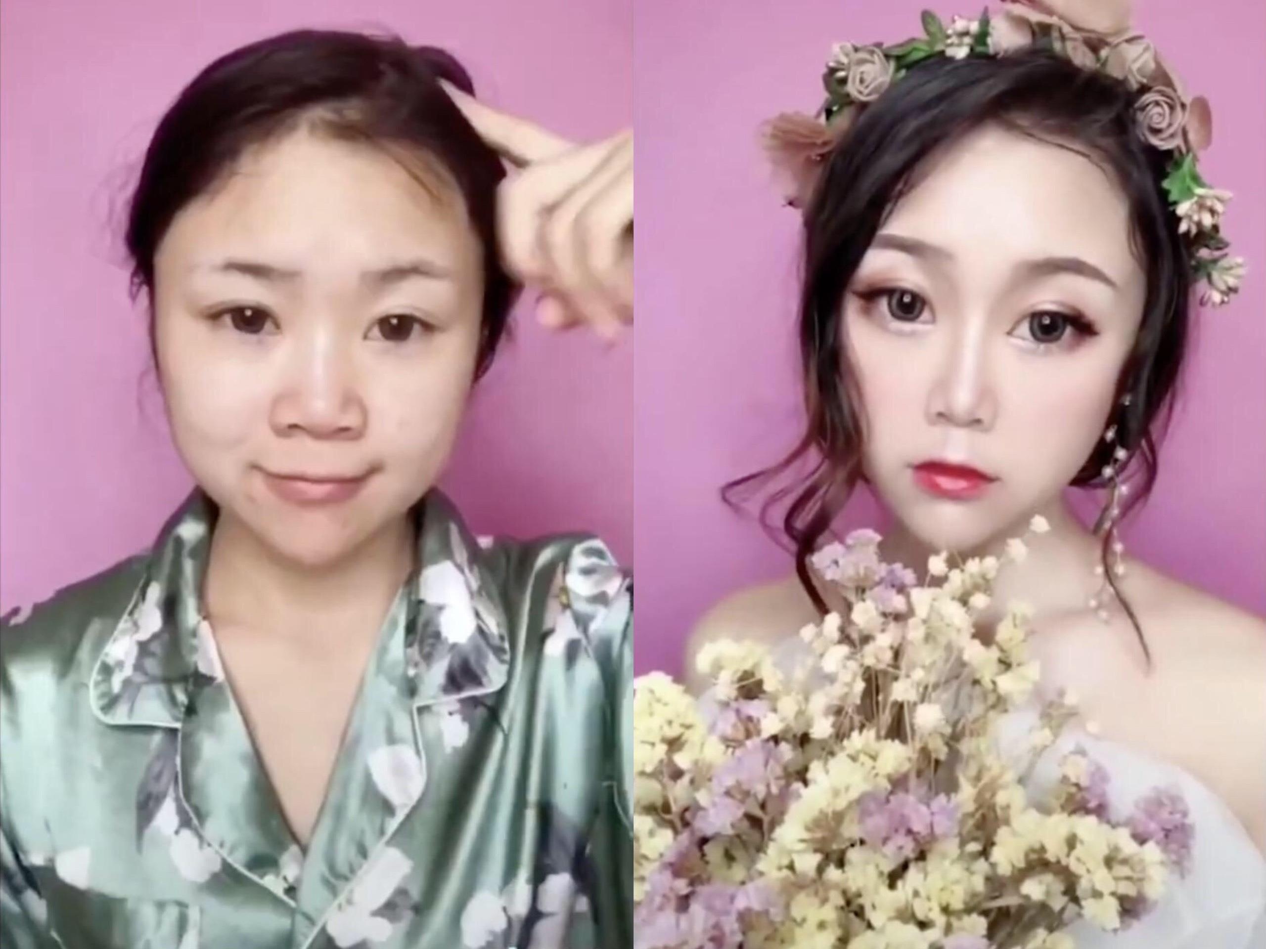 Guong mat khac biet cua hot girl Trung Quoc sau khi trang diem hinh anh